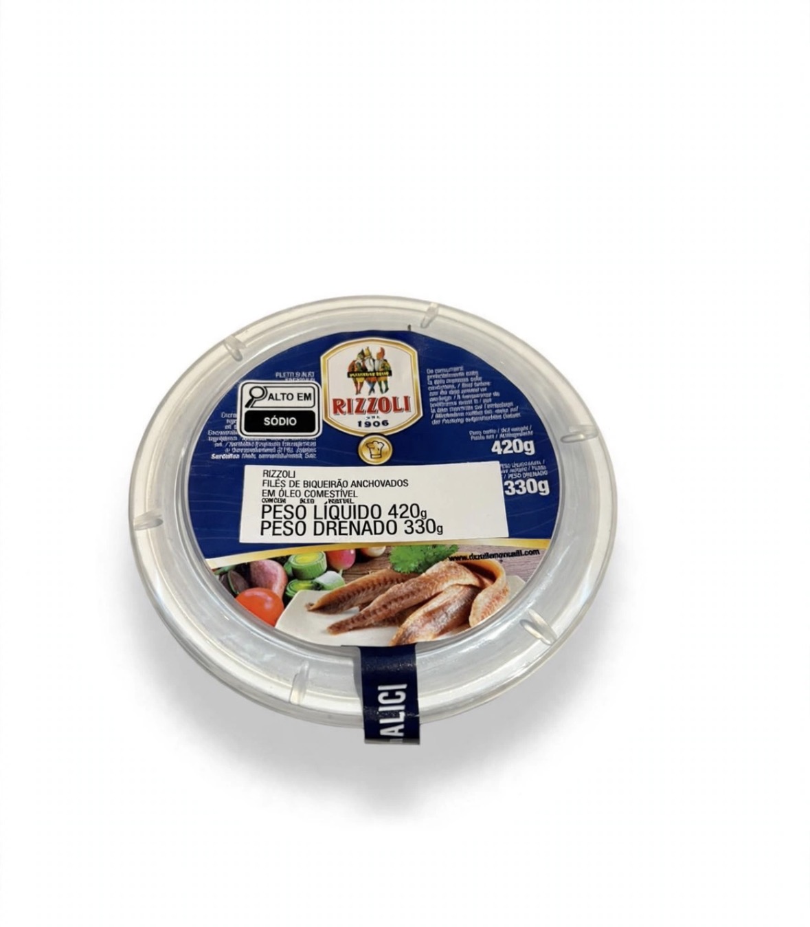 Filé de Anchovas em Óleo de Girassol - Pote 420g (330g drenado)