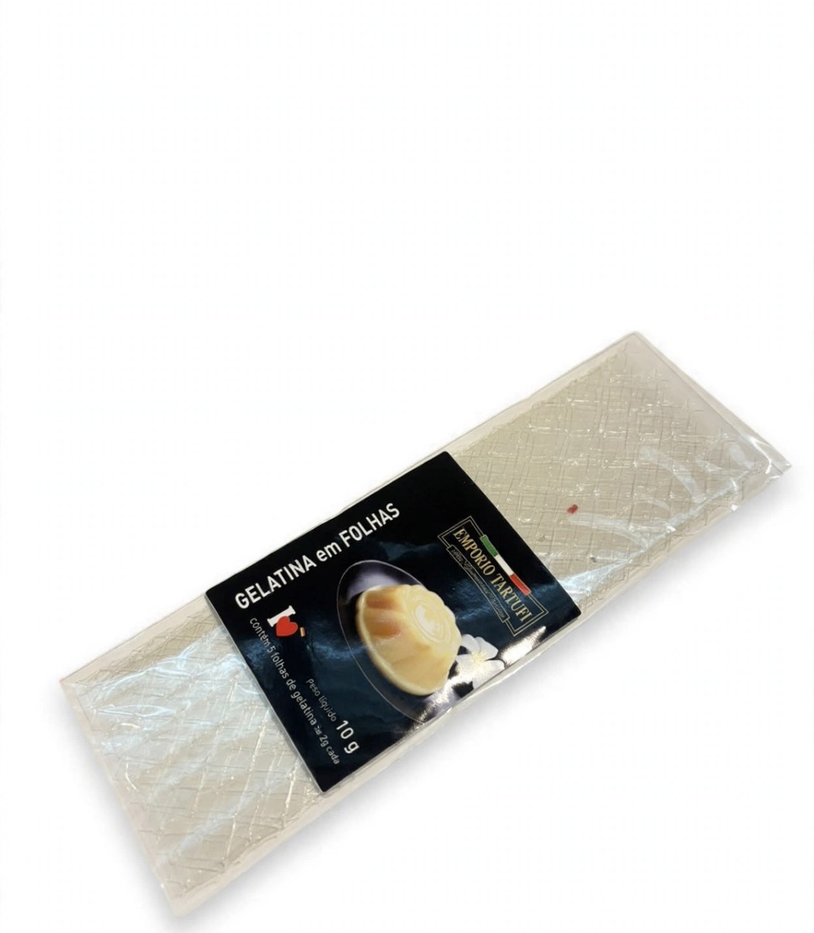 Gelatina em Folhas sem Sabor e Incolor - 10g (5 folhas)