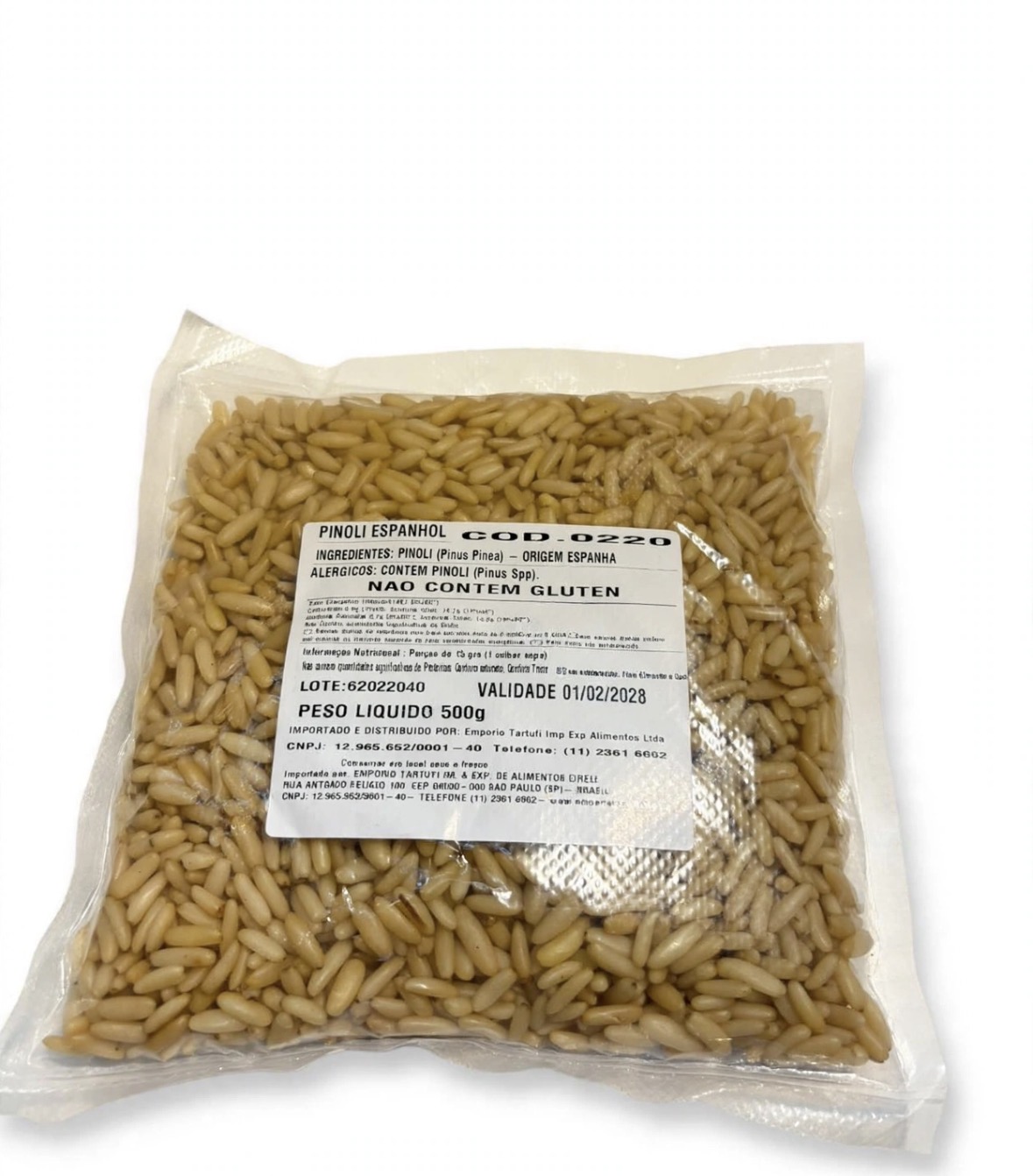 Pinoli Espanhol tipo Extra - Sacola 500g